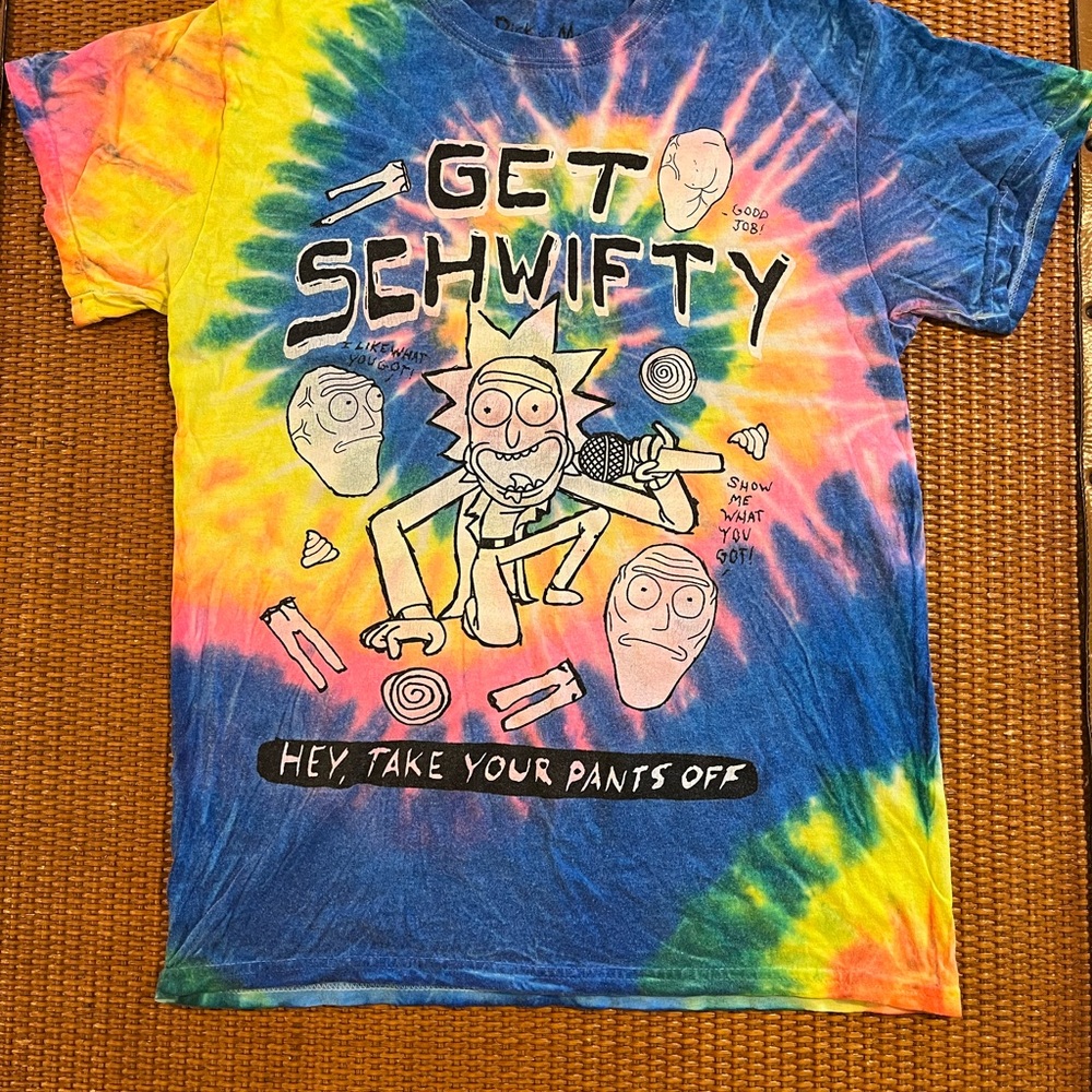 Rick & Morty “Get Schwifty” Rainbow Tie-Dye Unisex T-Shirt